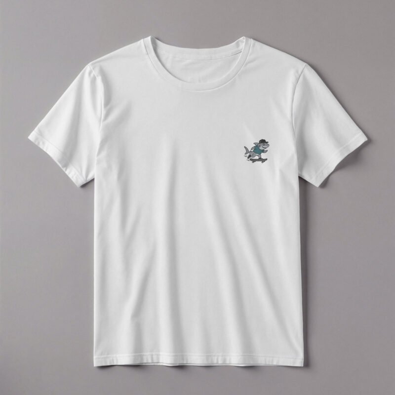 Skateboarding Shark Minimalist Left-Chest Tee – Professional BOLD GFX Graphic Mockup
