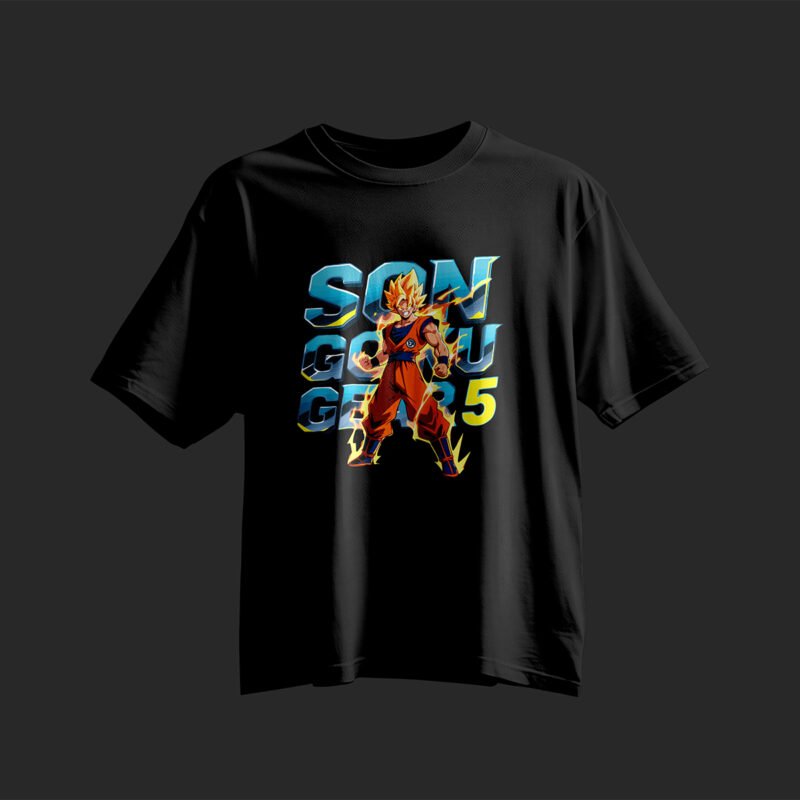 Son Goku Gear 5 Anime Mashup Tee – Professional BOLD GFX Streetwear Mockup