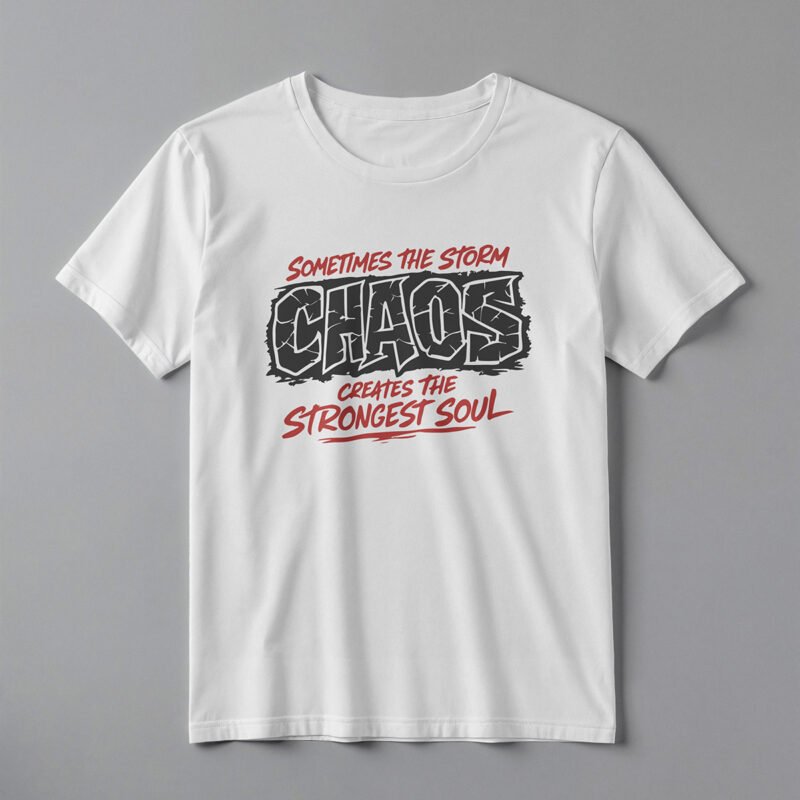 Stone-Carved Block Wordmark T-Shirt – High-Fidelity Modern Streetwear Graphic Asset