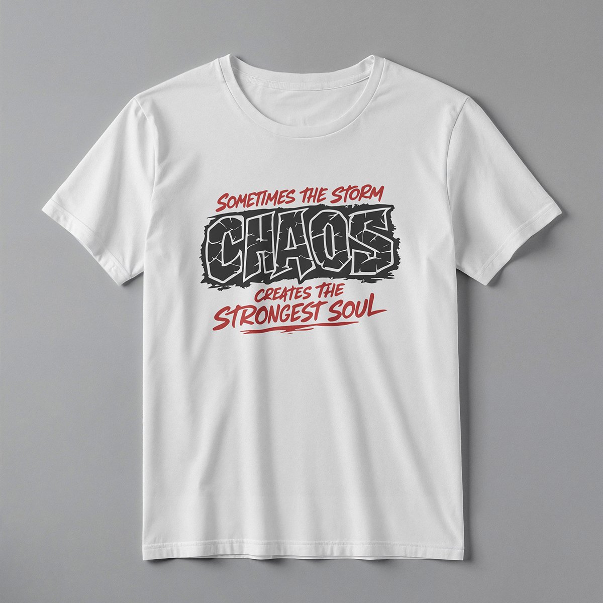 Stone-Carved Block Wordmark T-Shirt – High-Fidelity Modern Streetwear Graphic Asset