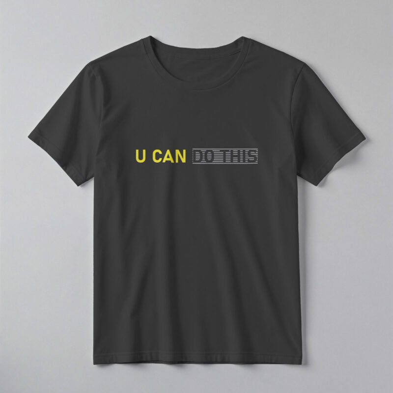 U CAN DO THIS Techwear Line Typography Tee – Professional BOLD GFX Athletic Mockup