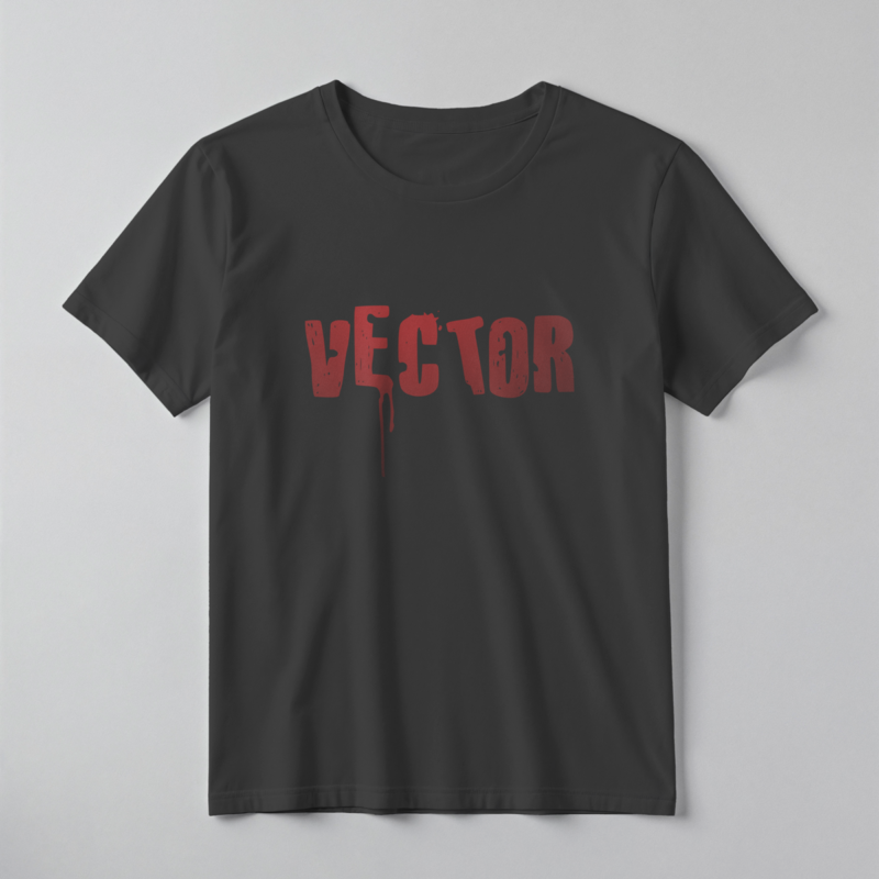 VECTOR Distressed Industrial Wordmark Tee – Professional BOLD GFX Streetwear Mockup